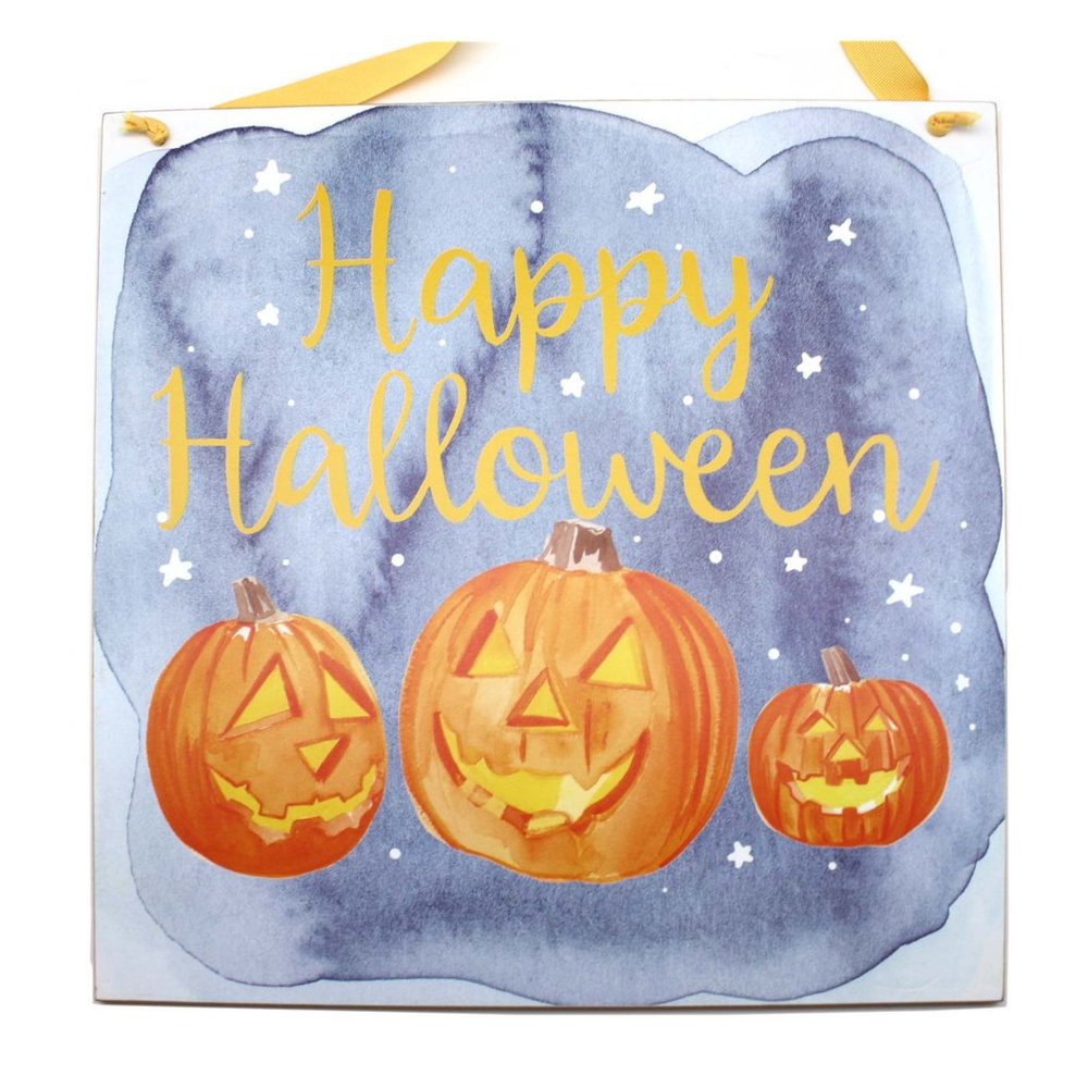 Vintage Style Happy Halloween Pumpkin Wall Decor